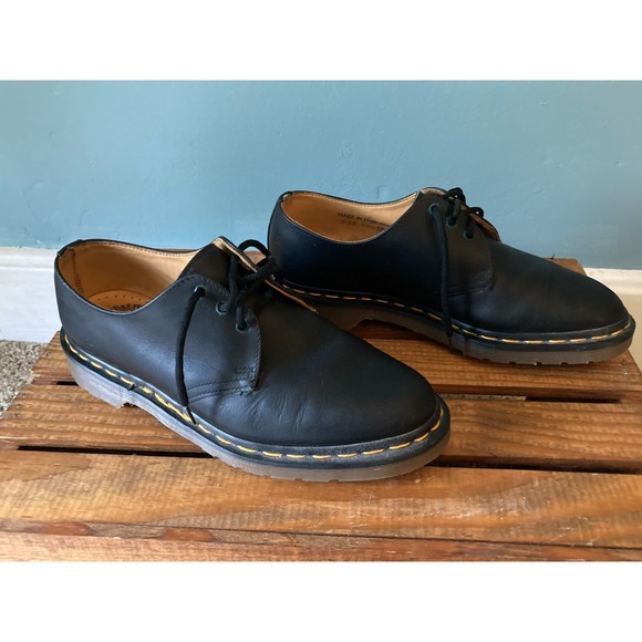 Dr Martins Air Wair men's black leather Oxford shoes size 7 - Picture 3 of 8